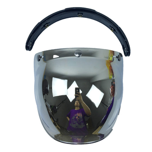 Casco de Moto con Visera Burbuja Retro - Lente Abatible de Tres Posiciones - Image 7