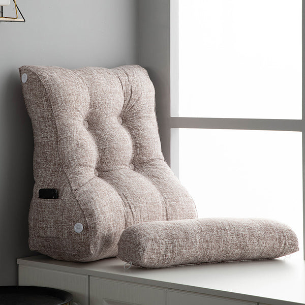 Almohada de Respaldo Triangular de Algodón Lavable Estilo Japonés