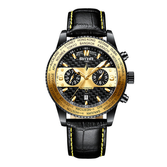 Reloj Mecánico de Cuero Premium Resistente al Agua - Personalizable para Hombre - Image 2