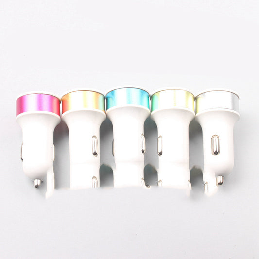 Cargador Dual USB para Auto con Anillo Metálico - Acero 2A Aleación Aluminio - Image 2