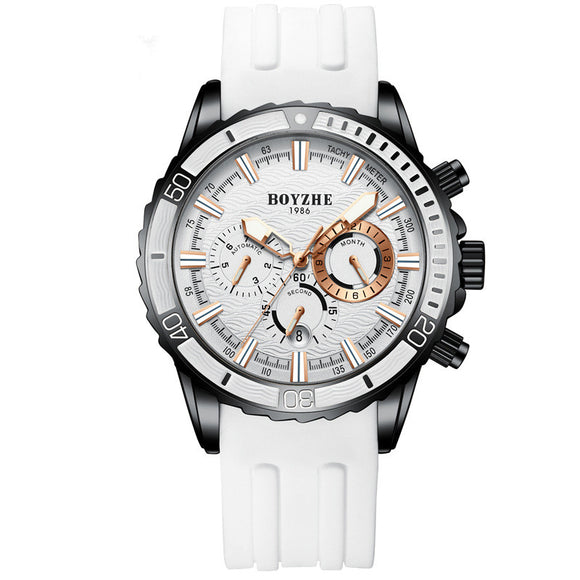 Reloj Mecánico Multifuncional para Hombre con Correa de Silicona