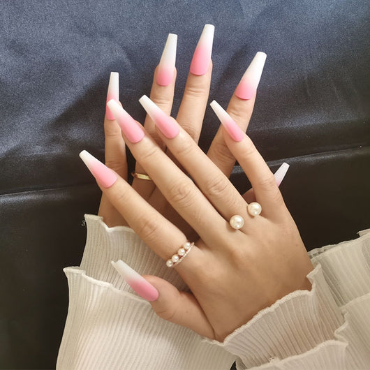 Uñas Largas de Ballet con Diseño de Gota de Agua - Image 10