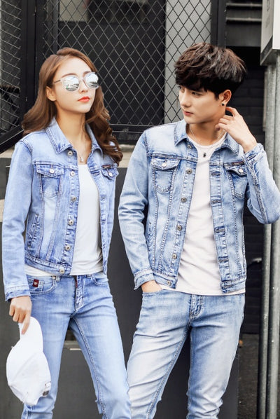 Chaqueta Denim Slim Fit para Parejas - Unisex - Image 10