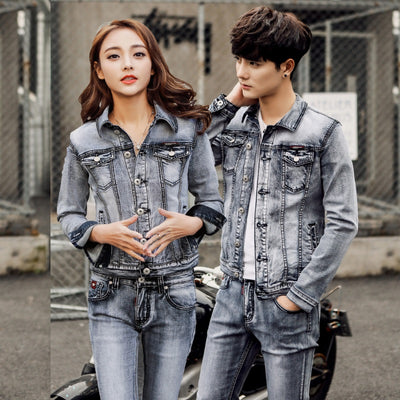 Chaqueta Denim Slim Fit para Parejas - Unisex - Image 11