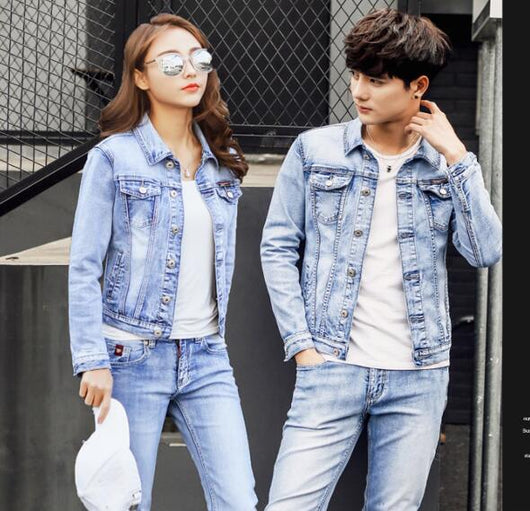 Chaqueta Denim Slim Fit para Parejas - Unisex