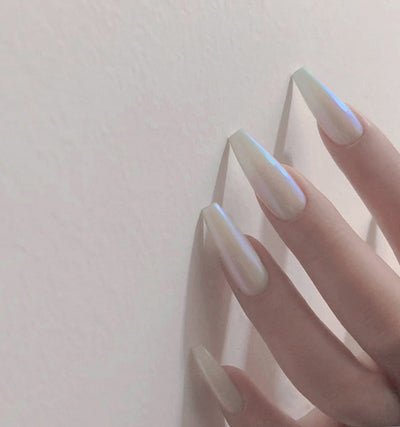 Uñas Largas de Ballet con Diseño de Gota de Agua - Image 3