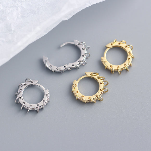 Aretes de Diamante Plata 925 Diseño Lujo Francés