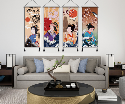 Cuadro Decorativo Ukiyo-E Grúa y Dama Japonesa para Sala y Dormitorio - Image 16