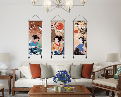 Cuadro Decorativo Ukiyo-E Grúa y Dama Japonesa para Sala y Dormitorio - Image 22