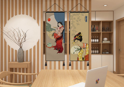 Cuadro Decorativo Ukiyo-E Grúa y Dama Japonesa para Sala y Dormitorio - Image 23