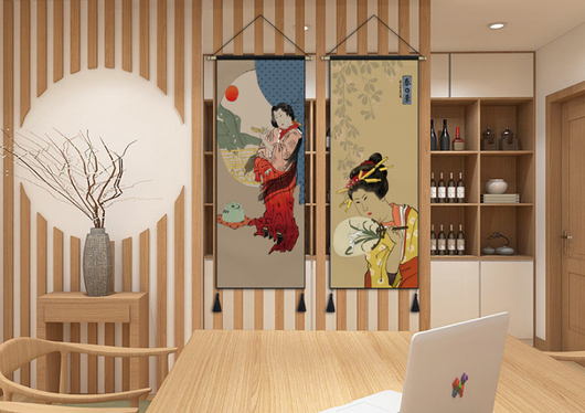 Cuadro Decorativo Ukiyo-E Grúa y Dama Japonesa para Sala y Dormitorio - Image 23