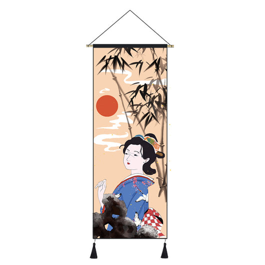 Cuadro Decorativo Ukiyo-E Grúa y Dama Japonesa para Sala y Dormitorio - Image 2