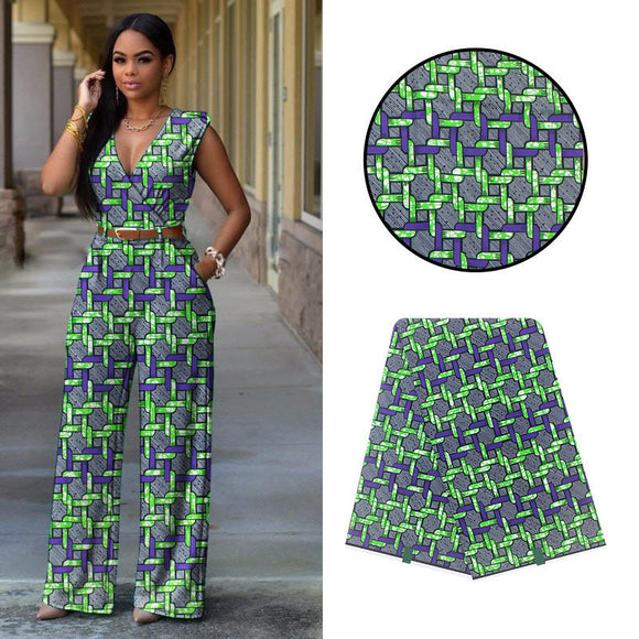 Tela Estampada Africana Wax de Algodón