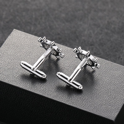 Gemelos de Boda Luxury con Circonitas Engarzadas - Estilo Francés - Image 4