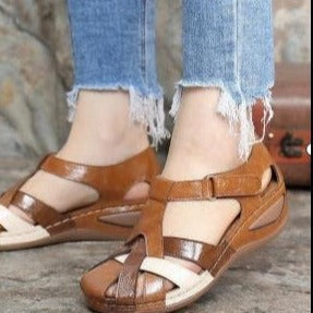 Sandalias Cuña Huecas Mujer Punta Redonda Talla Grande - Image 8