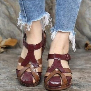Sandalias Cuña Huecas Mujer Punta Redonda Talla Grande - Image 9