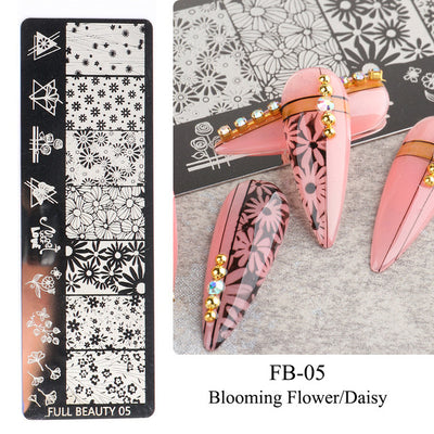 Plantilla de Transferencia de Acero para Uñas - Diseños de Flores, Océano y Amor - Image 5