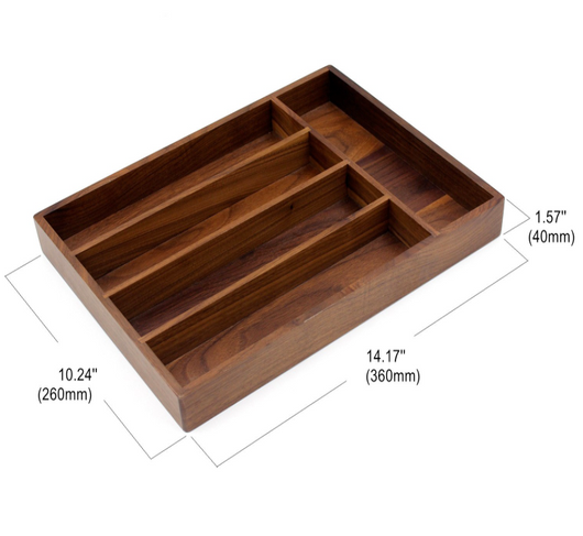 Caja de Almacenamiento para Cubiertos de Nogal Negro Estilo Occidental - Image 6