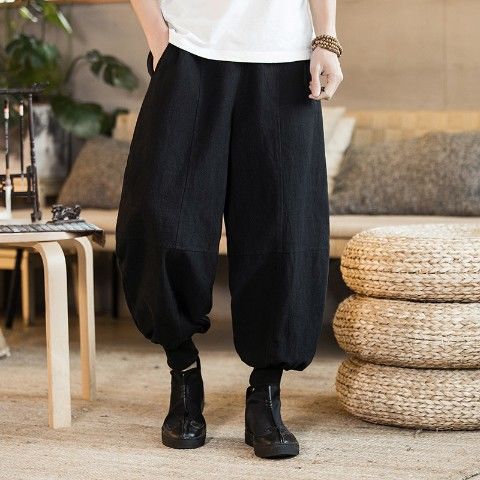 Pantalón Bloomers Tipo Chino de Cintura Ancha