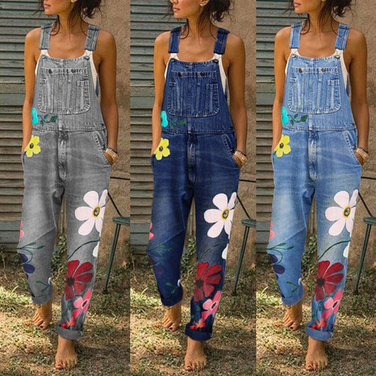 Overol Estampado Talla Grande - Pantalón Denim con Tirantes - Image 4