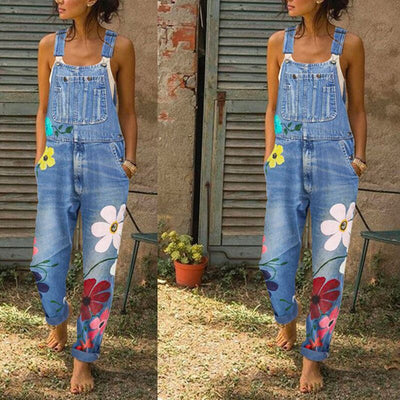 Overol Estampado Talla Grande - Pantalón Denim con Tirantes - Image 3