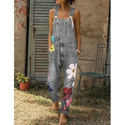 Overol Estampado Talla Grande - Pantalón Denim con Tirantes - Image 2