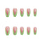Uñas Postizas Adhesivas Ballet Verde - Diseño Francés Removibles