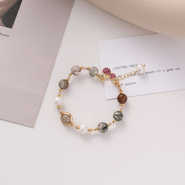 Pulsera de Perlas y Cristales para Mujer - Diseño Elegante y Minimalista