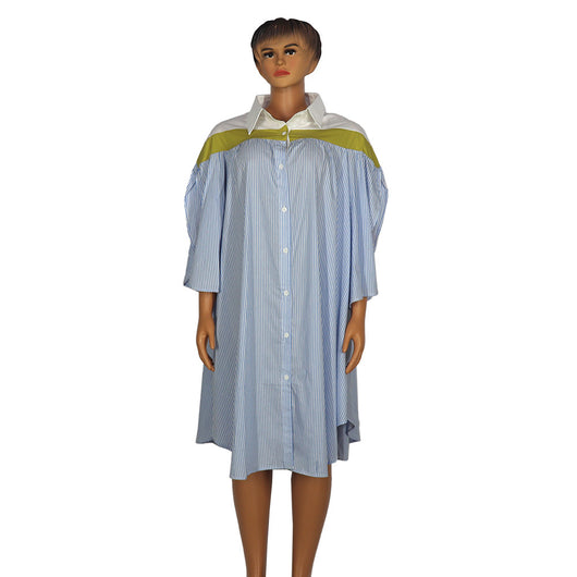 Vestido Camisero Suelto a Rayas para Mujer - Image 3