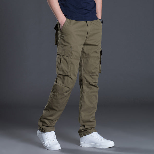Overol Hombre Primavera Otoño Algodón Multibolsillos Diseño Suelto Tendencia