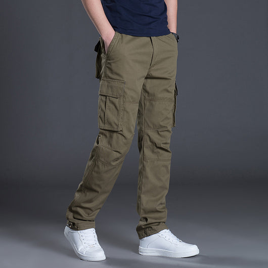 Overol Hombre Primavera Otoño Algodón Multibolsillos Diseño Suelto Tendencia - Image 2