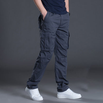 Overol Hombre Primavera Otoño Algodón Multibolsillos Diseño Suelto Tendencia - Image 12