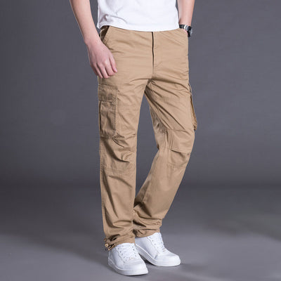 Overol Hombre Primavera Otoño Algodón Multibolsillos Diseño Suelto Tendencia - Image 10