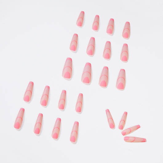 Uñas Largas Ballet Rosa Helado Estilo Francés - Image 8