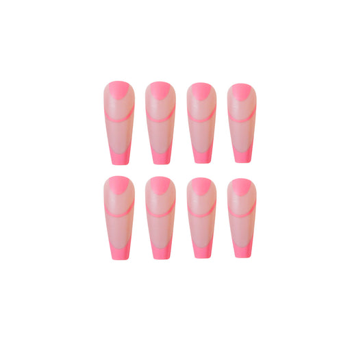 Uñas Largas Ballet Rosa Helado Estilo Francés - Image 6