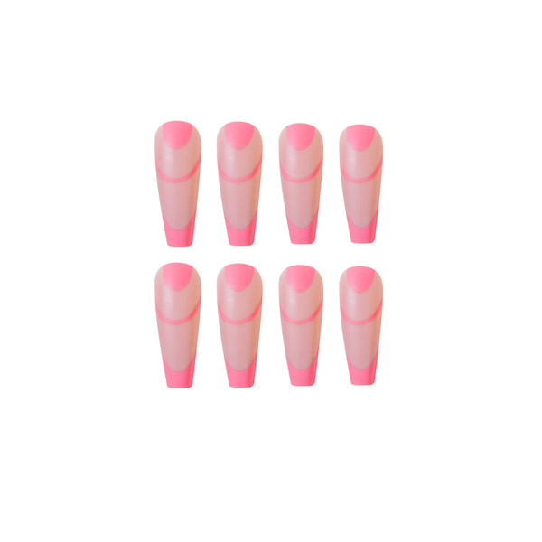 Uñas Largas Ballet Rosa Helado Estilo Francés