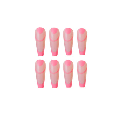 Uñas Largas Ballet Rosa Helado Estilo Francés