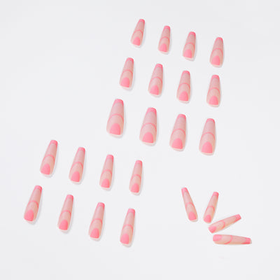 Uñas Largas Ballet Rosa Helado Estilo Francés - Image 4