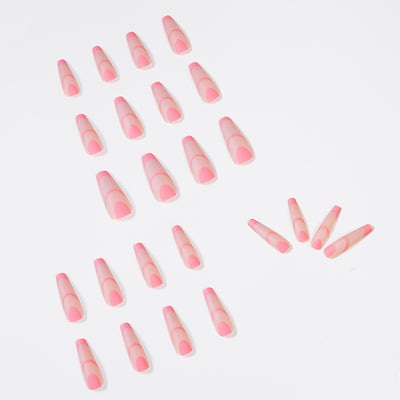 Uñas Largas Ballet Rosa Helado Estilo Francés - Image 5