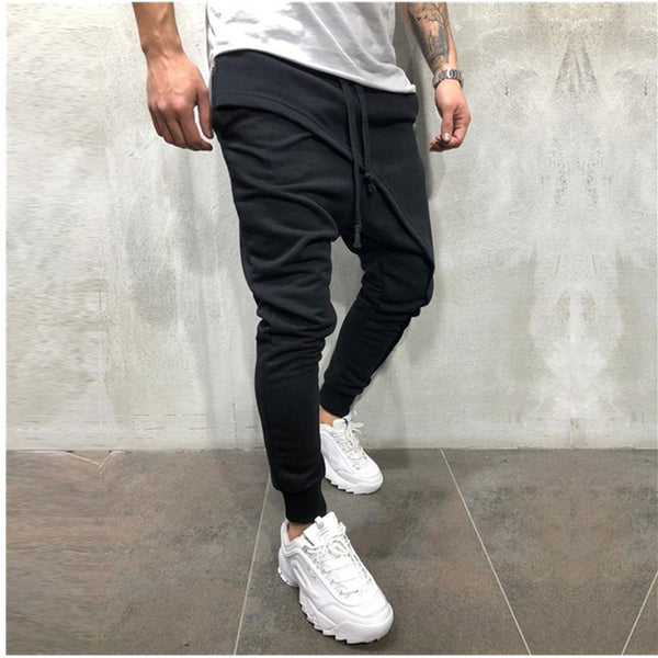 Pantalones Deportivos Hip Hop Slim con Cordón para Hombre