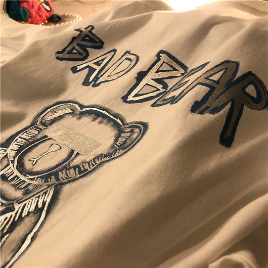 Camiseta Oversized con Estampado Graffiti Oso - Manga Corta Unisex Tendencia Urbana - Image 13