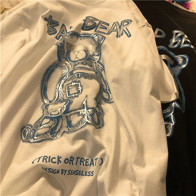 Camiseta Oversized con Estampado Graffiti Oso - Manga Corta Unisex Tendencia Urbana - Image 3
