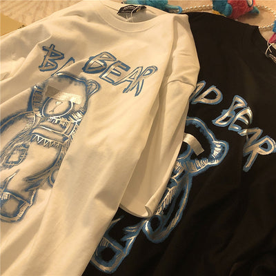 Camiseta Oversized con Estampado Graffiti Oso - Manga Corta Unisex Tendencia Urbana - Image 2