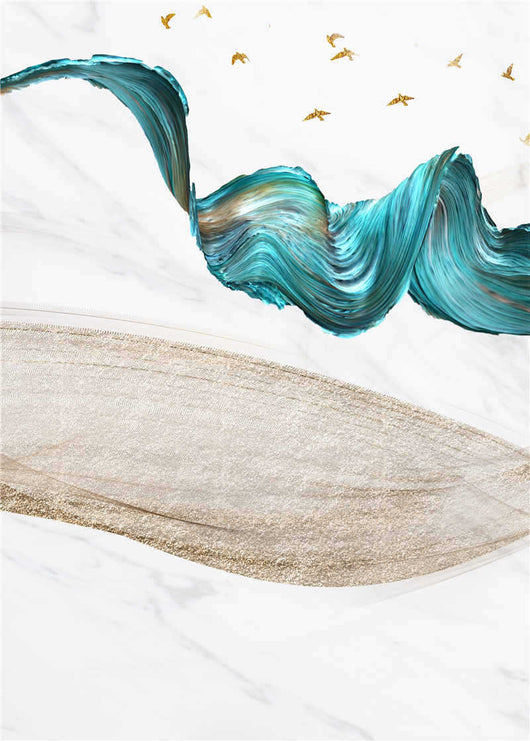 Tríptico Abstracto Dorado con Líneas de Humo - Colección Moda Contemporánea - Image 7