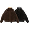 Chaqueta Acolchada Retro con Cuello Parado - Abrigo de Trabajo Holgado