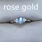 Inlaid Multi-carat Natural Azul Moonstone Ring Glass Body Quality Rose Dorado 5x7mm