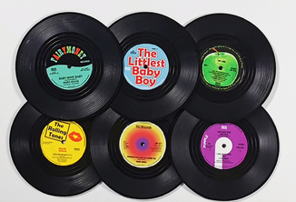 Posavasos Retro de Vinilo Estilo Rockabilly con Soporte Organizador - Image 2