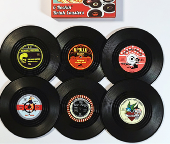 Posavasos Retro de Vinilo Estilo Rockabilly con Soporte Organizador - Image 6