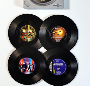 Posavasos Retro de Vinilo Estilo Rockabilly con Soporte Organizador - Image 7