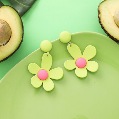 Aretes de Aguacate Floral Retro Verde Fresco - Image 32